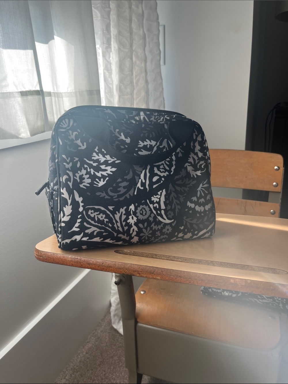 Vera Bradley Black and White Paisley Travel Cosmetic Case